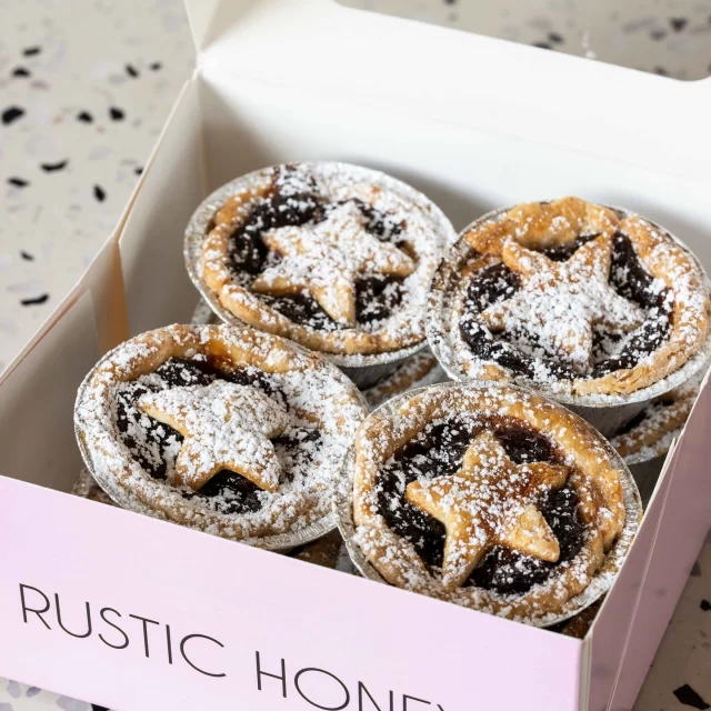 LUXURY MINCE PIES 

You can now get your hands on our famous Luxury Mince Pies at Rustic Honey Cherrywood and select stockists. 

Every year these guys get more and more popular. Fun fact, since we opened 5 years ago we have sold over 110,000 mince pies.